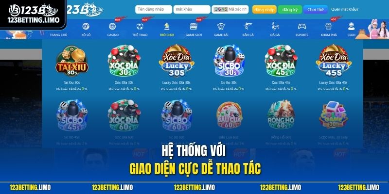 Hệ thống với giao diện cực dễ thao tác